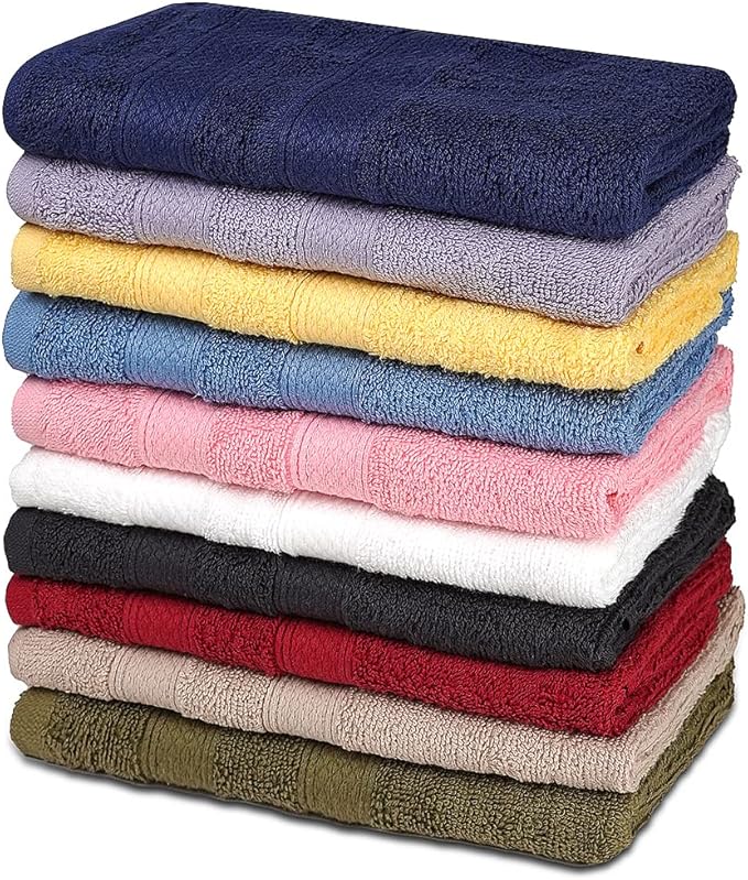 ZUPERIA Classic Hand Towels Pack of 10 100% Ring Spun Cotton Light Weight &