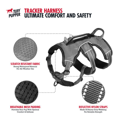 Tuff Pupper Escape Proof No Escape Dog Harness | 5 Point Adjustable Fit Harness for Dogs | Padded Dog Harnesses | Handle Dog Lift Harnesses
