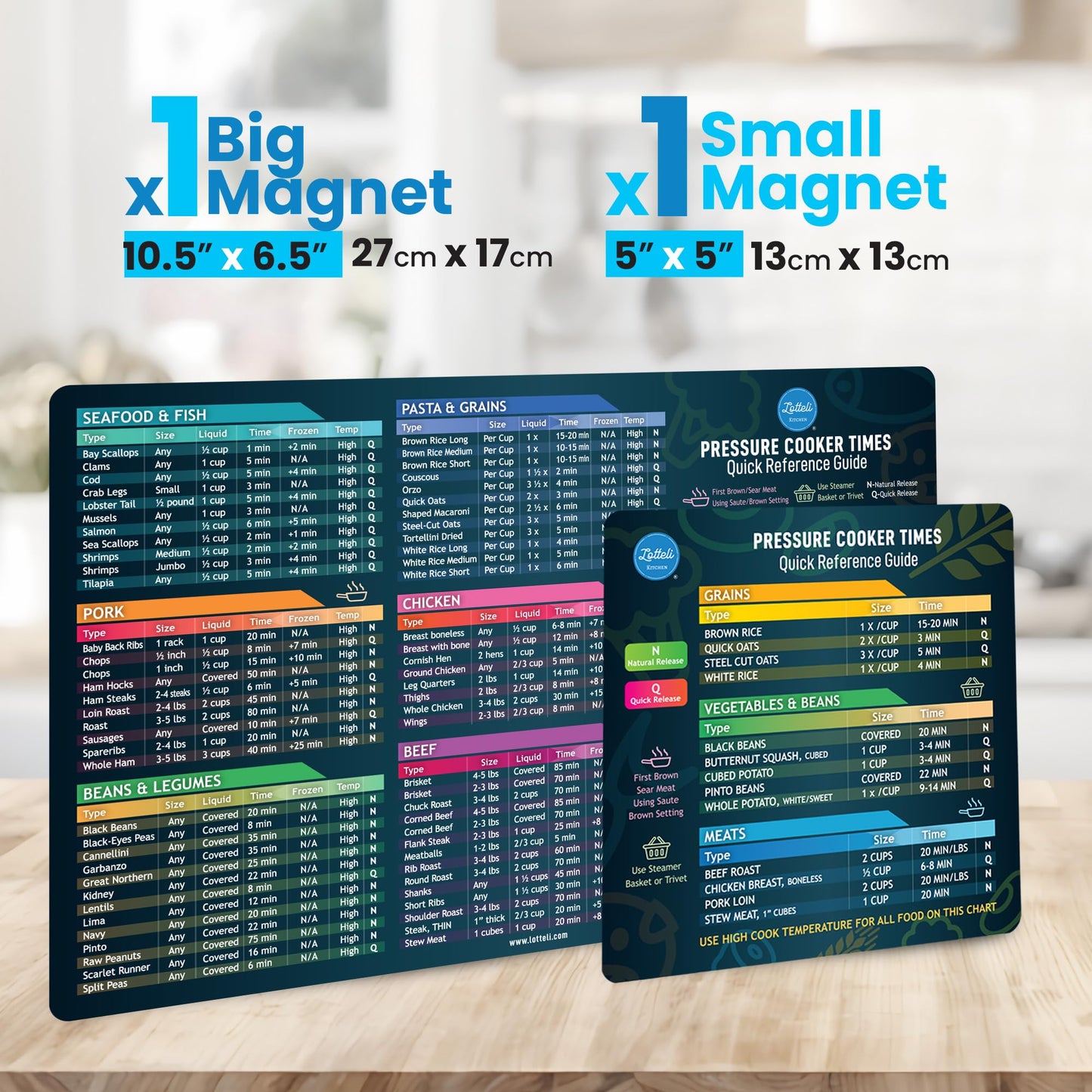 Air Fryer Magnetic Cheat Sheet Set - Air Fryer Accessories Cookbook - As Seen on the Today Show an Easy to Use AirFryer Time Chart Set - Strong Magnet Quick Reference Cooking Guide for Frying (Black)