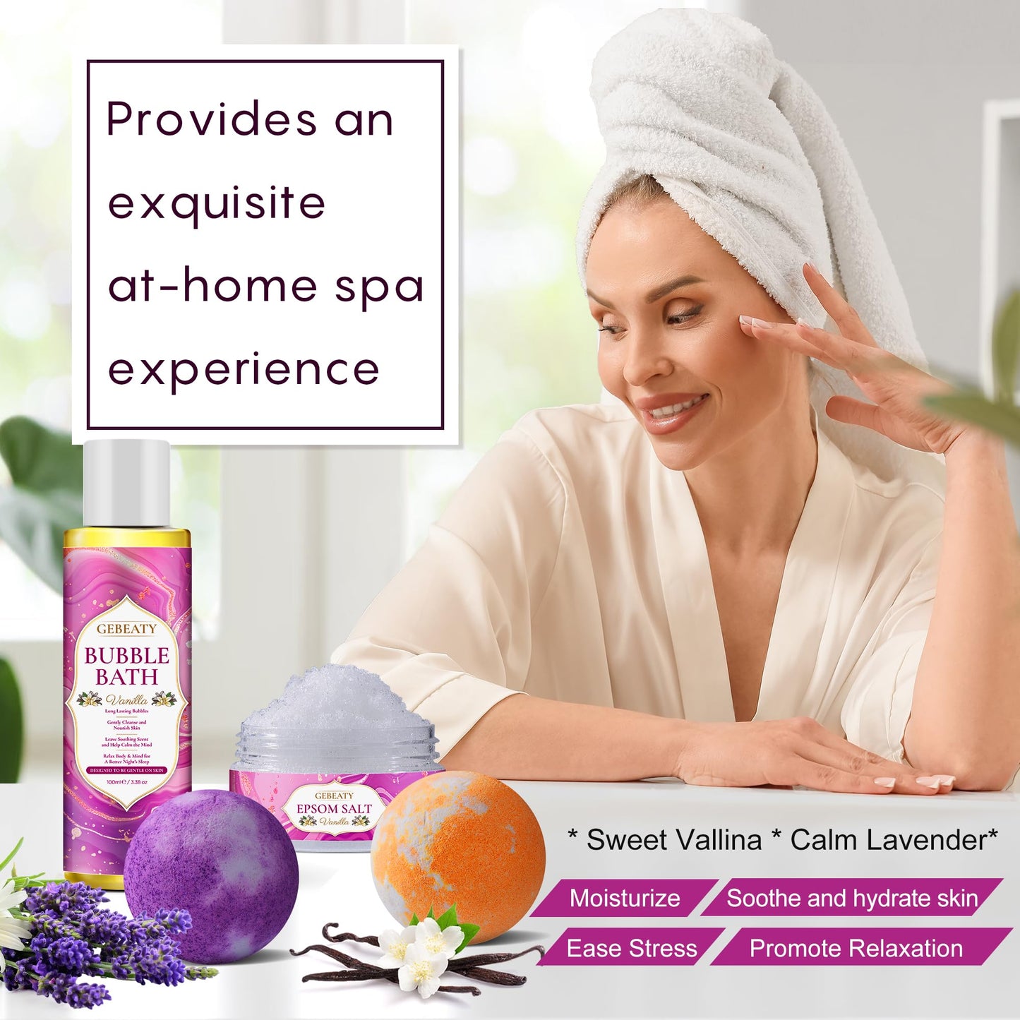 Spa Gifts for Women -Stress Relief Relaxing Body Wash & Bath Set,Christmas Gift for Mom Wife Her Sister Birthday Gifts,Unique Self Care Womens Gift Xams Stocking Stuffer Secret Santa Gifts for Women