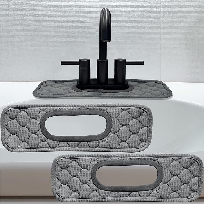 Bathroom Sink Splash Guard Oval-Hole Rectangle-Hole: AHA HOMEWARE, Faucet Mat
