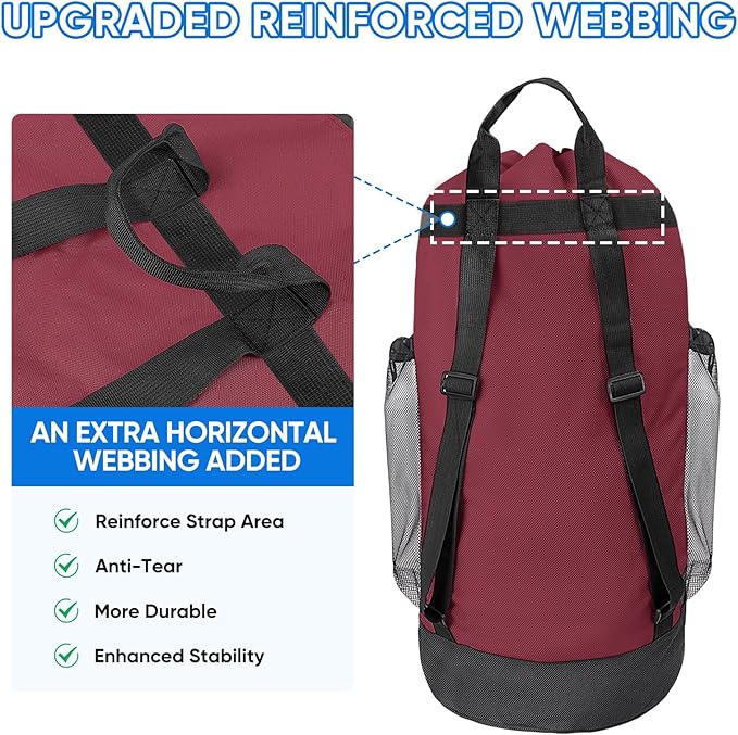 BALEINE 150L Laundry Bag Backpack, 900D Oxford Fabric Large Travel Laundry Bags