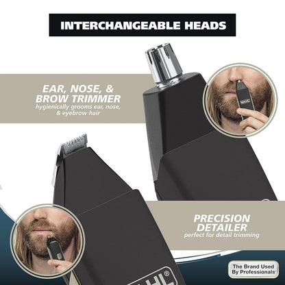 Wahl USA Rechargeable Lithium Ion 2.0 Beard Trimmer for Men - Facial Hair Trimmer with Precision T Blade for Grooming, Detailing Head, Light Touch Ups, Ear Nose & Eyebrow Model 9886-300