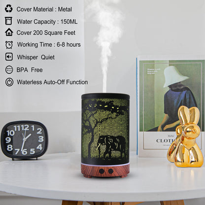 Essential Oils Diffuser,Aromatherapy Diffuser,Birthday for Women Mom Grandma,Metal Cool Mist Humidifier with 7 Colors Lights Waterless Auto Off Air Diffusers (Dragonfly)