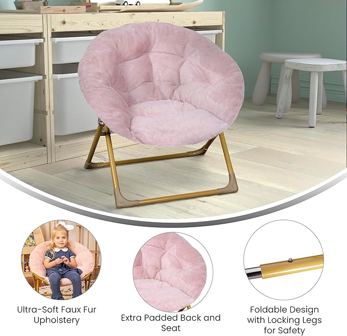 Flash Furniture Gwen Kids Cozy Mini Folding Saucer Chair