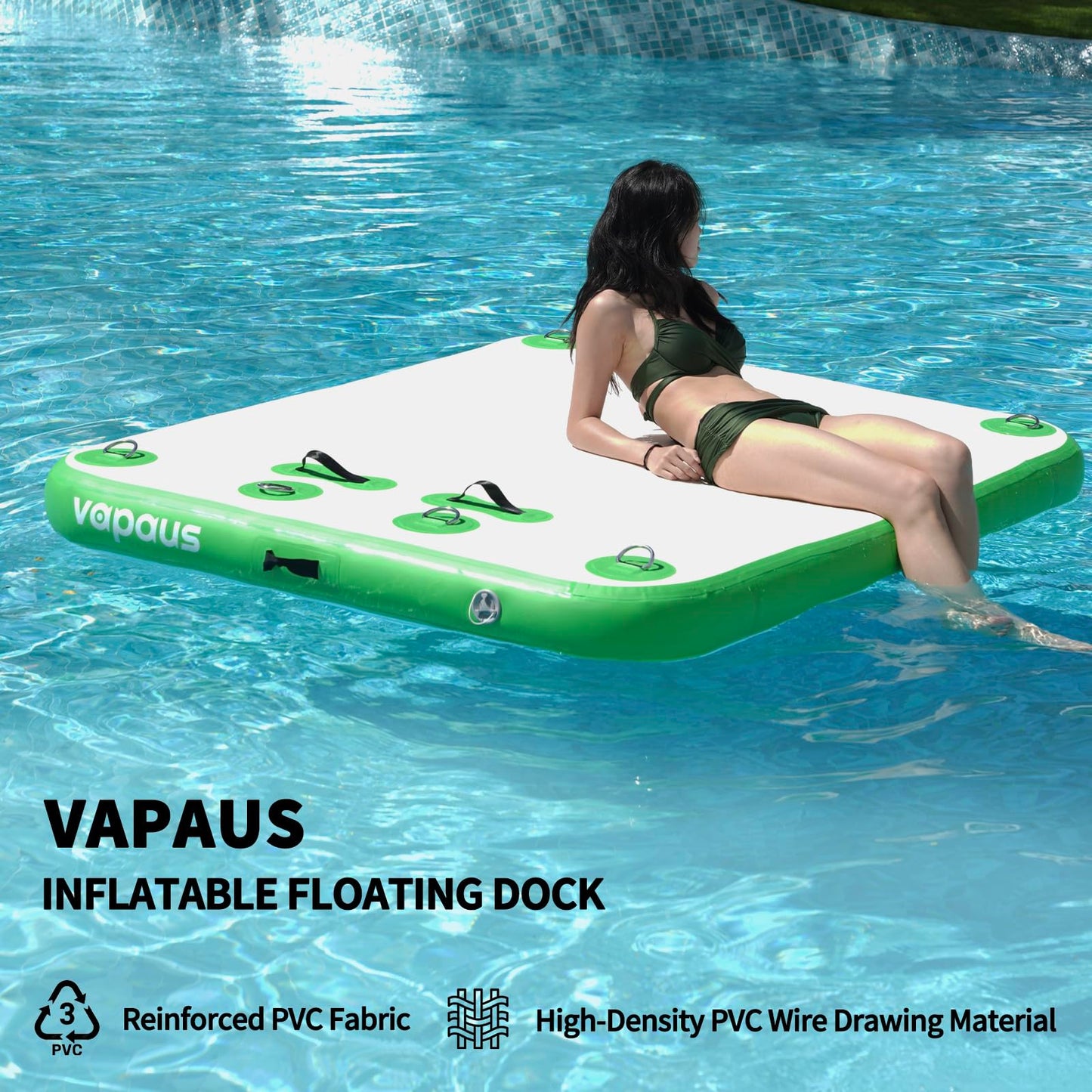 Vapaus Inflatable Floating Dock with Electric Air Pump Bundle – Versatile Water Platform with Quick Inflation for Outdoor Fun