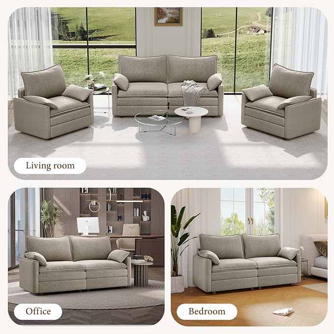 Vesgantti 74" Loveseat Sofa for Living Room, Comfy Cloud Couch Deep Seat