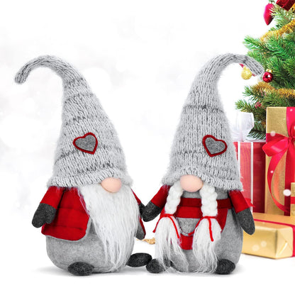 EKARSEN Handcraft Pair Gnome Gonk Dolls House Decoration Cute Tomte Dwarf Toy - Sweet Gift for Valentine Christmas Newyear Easter