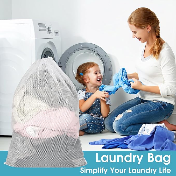 2 Pack Mesh Laundry Bags, 23 x 34 Inches Heavy Duty Mesh Laundry Bag, Large