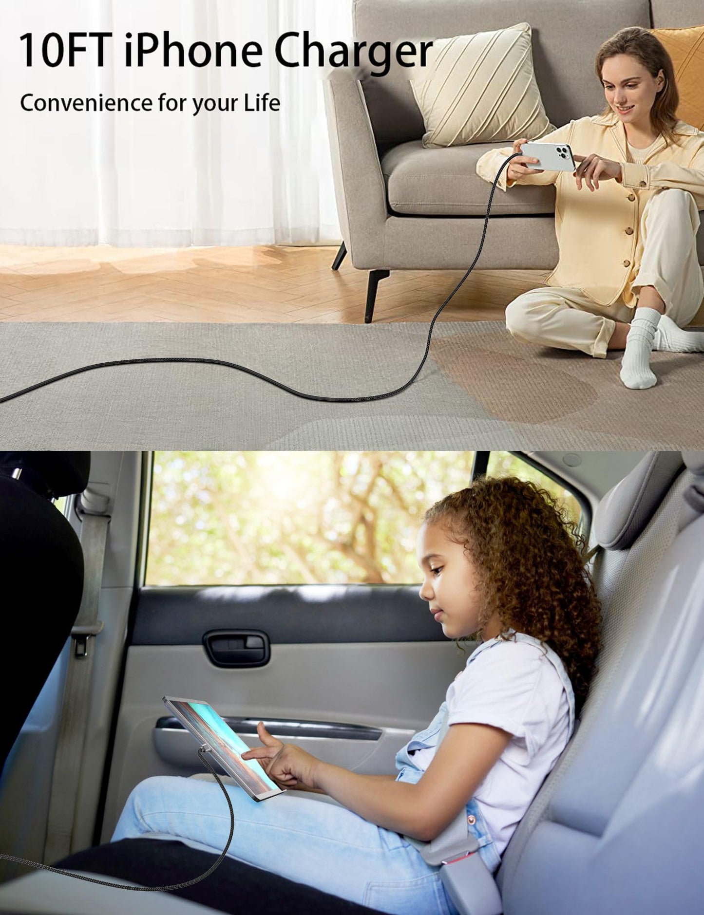 2Pack MFi Certified 3ft USB-C to Lightning Cable - Fast Charging for iPhone 14-8, iPad
