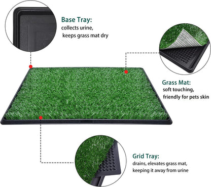 PICK FOR LIFE Dog Grass Toilet, Large size 51 x 63.5 cm, Indoor Outdoor Dog Potty Systems, Portable Toilet with Fake Grass and Tray, Reusable Trainer Tray for Puppy Training