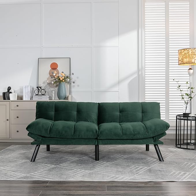 GDFStudio Hayezc Loveseat Sofa, Convertible Sofa Bed, 2-in-1 Folding Modern
