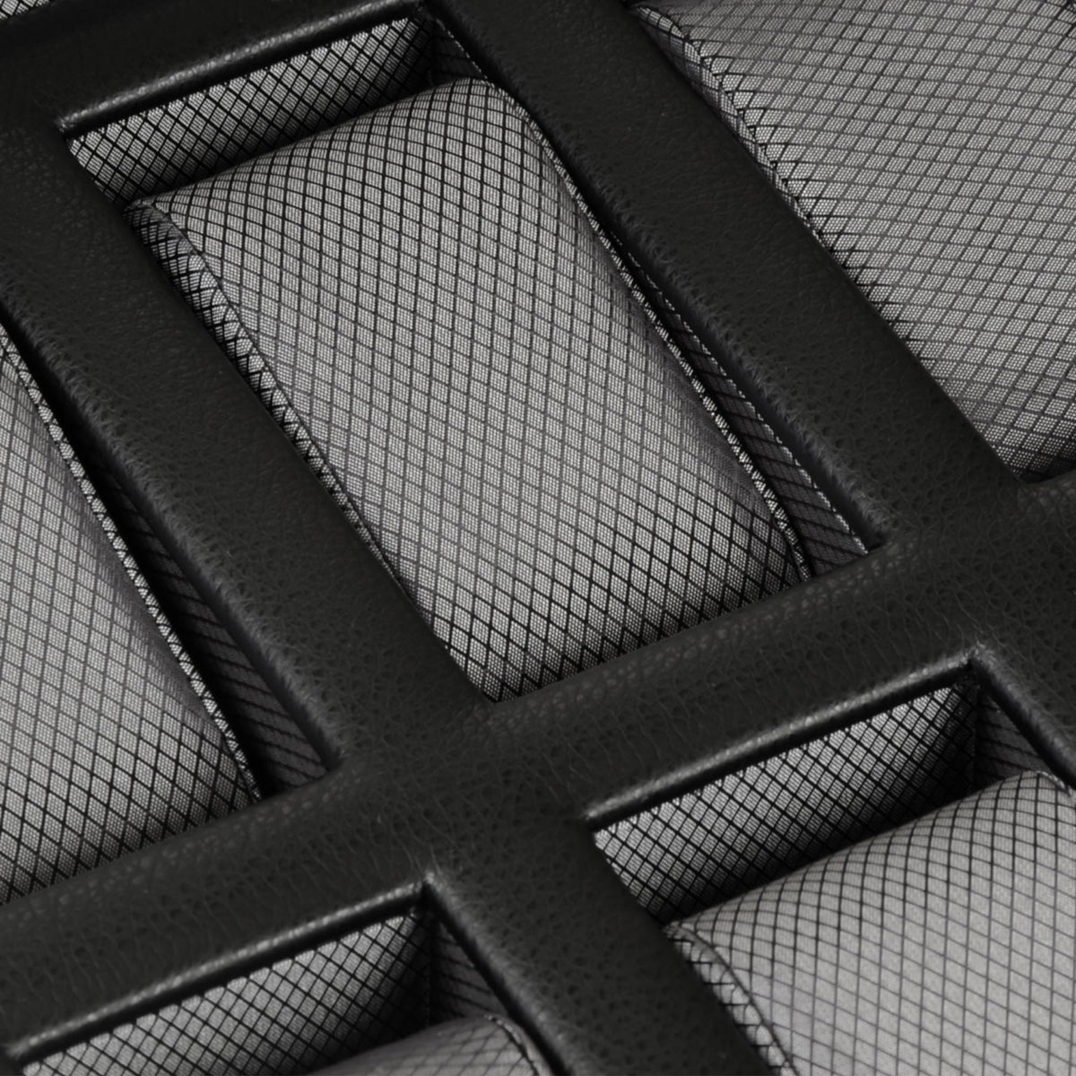 WOLF Windsor 15-Piece Watch Box, Black - Features 15 Watch Compartments & Vegan Leather Exterior