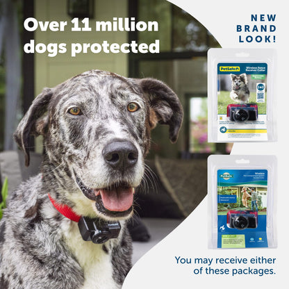 PetSafe Wireless Pet Containment System Receiver Collar for Dogs, Wireless Dog Collar Waterproof Material, Fits Small, Medium, Large Pets, Electric Fence Receiver Collars (Red and Black)