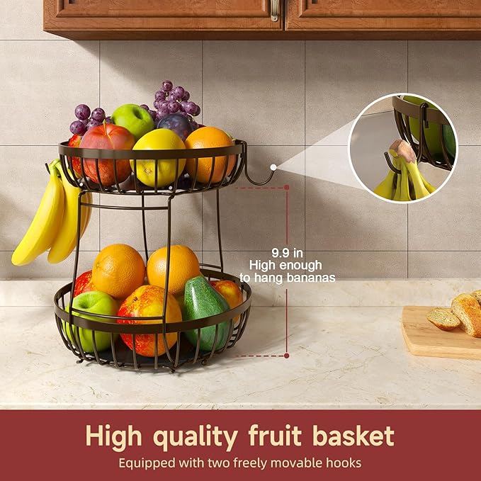 2 Tier Fruit Basket for Kitchen Counter
