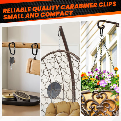 Carabiner Clip,Heavy Duty Carabiners 900lbs-1543lbs,Multipurpose for Camping Essentials,Hiking,keychain clip,Hammock,Dog Leash Harness,Carabiner for Keys,Key Chain Hooks Outdoor Gym etc&Utility D Ring