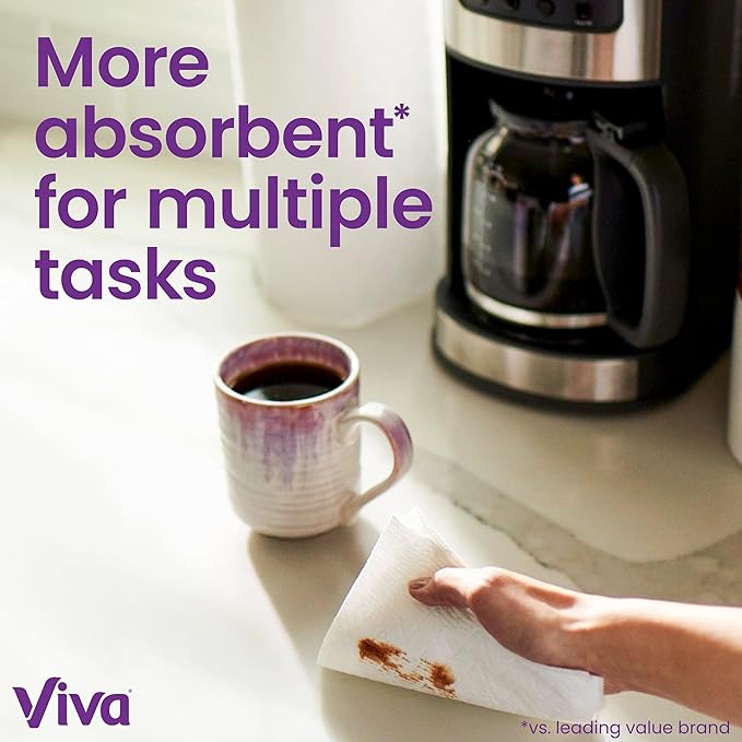 Viva Multi-Surface Cloth Paper Towels, 24 Double Rolls, 110 Sheets Per Roll
