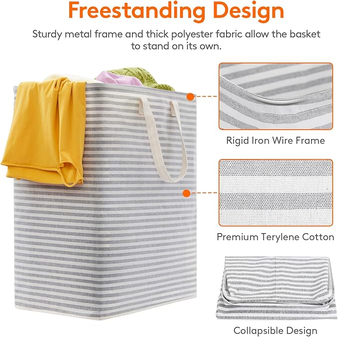 Lifewit 2 Pack Laundry Hamper Large Collapsible Laundry Baskets, Freestanding