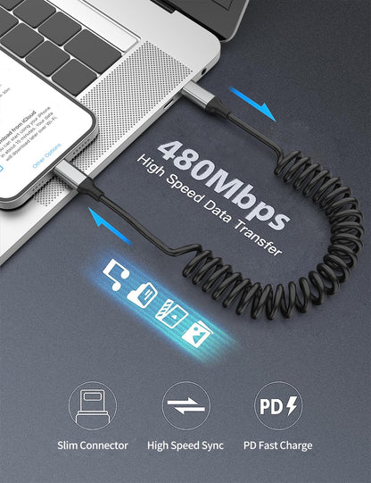2Pack MFi Certified 3ft USB-C to Lightning Cable - Fast Charging for iPhone 14-8, iPad