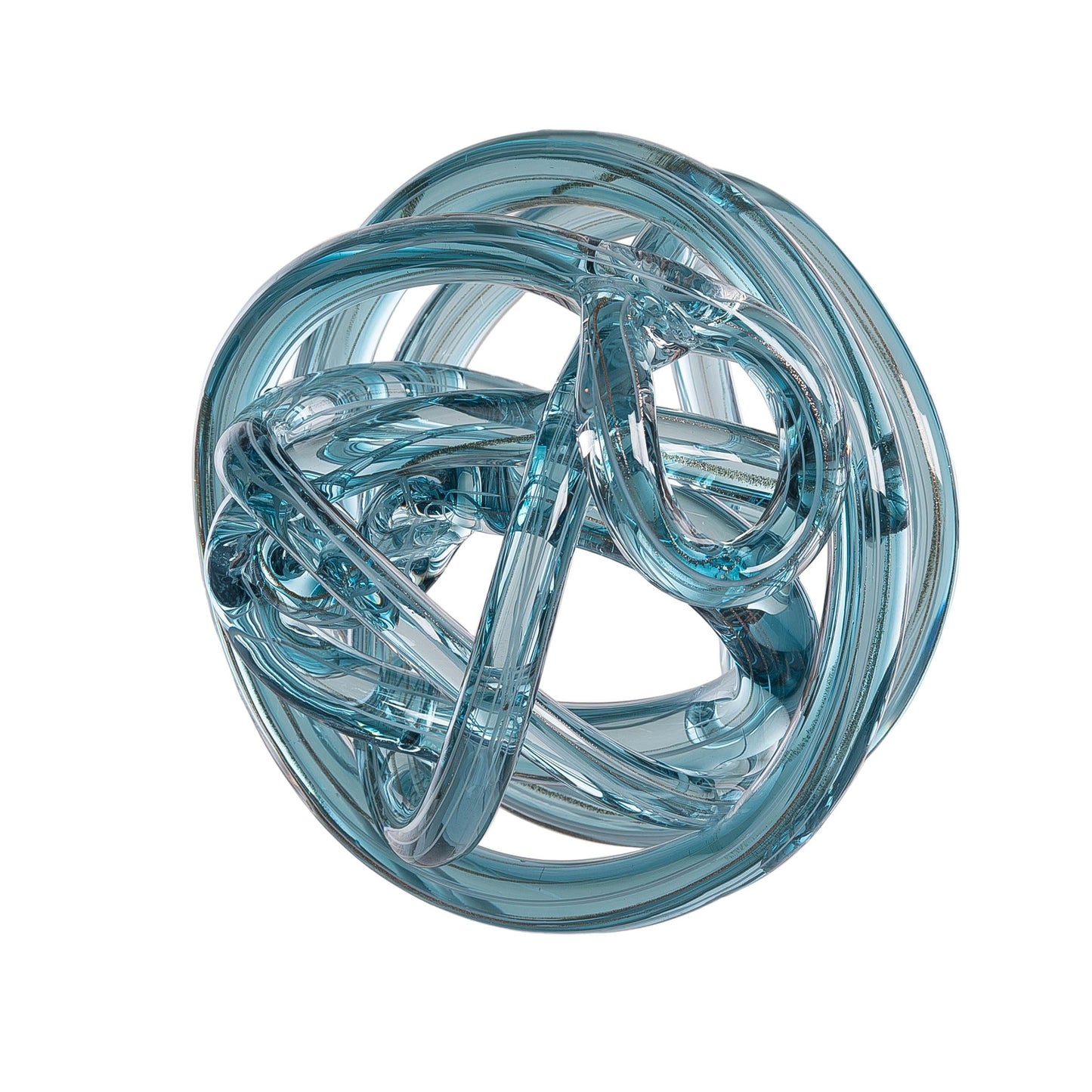 Beachcombers Large Aqua with Glitter Glass Knot Figurine, 7.9-Inch