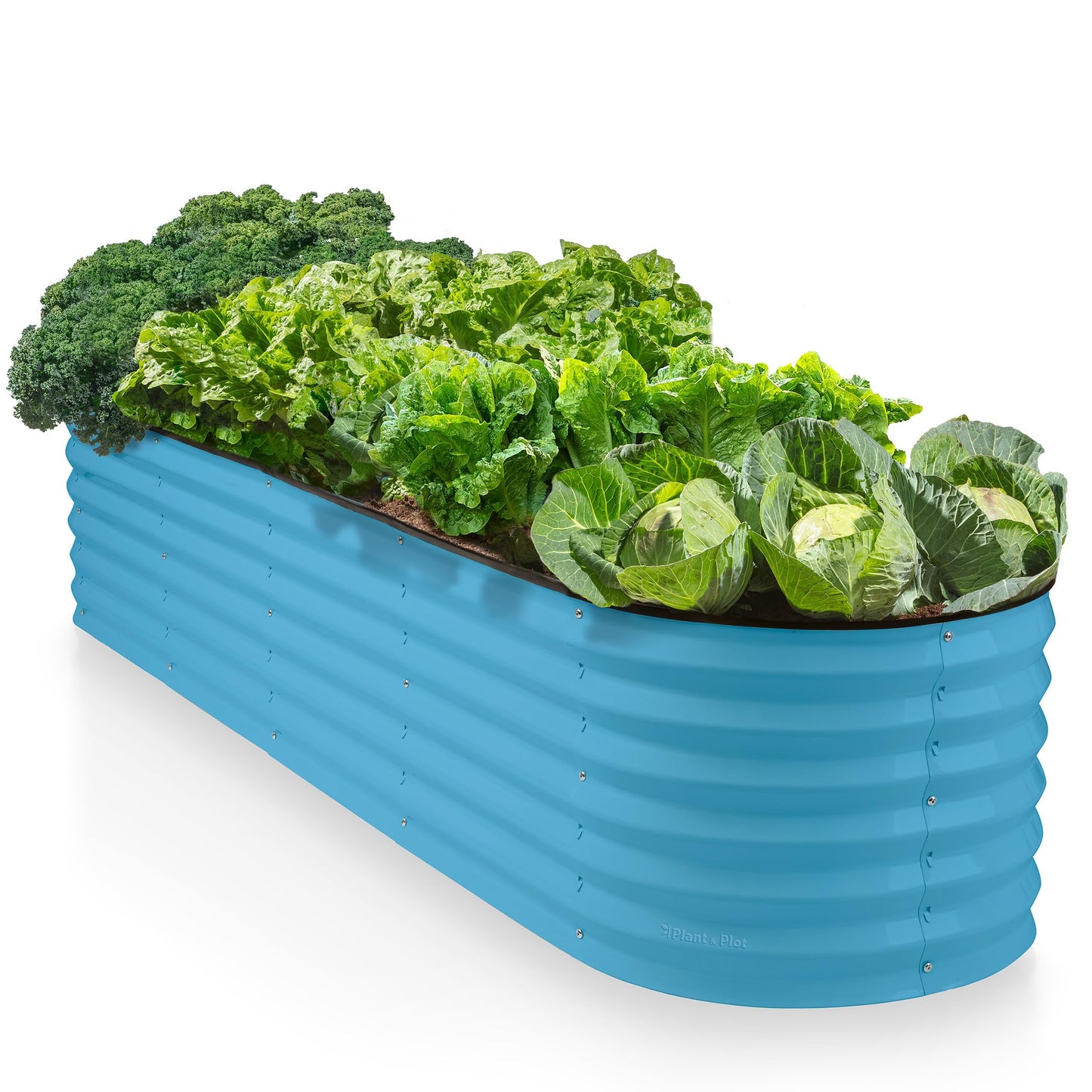 9-in-1 Galvanized Steel Raised Garden Bed // 8×2×1.5 ft Modular Planter for Gardening, Vegetables, Flowers // 18" Tall Metal Raised Garden Beds Outdoor (Teal) // Patented Design Planter Box