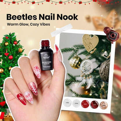 Beetles Gel Nail Polish Gift Set– Christmas Kaleidoscope 100 Vibrant Colors with Base & Top Coats Glitter Matte Glossy Finishes Cat Eye Pearl Nail Polish Nail Art Gift for Women Salon Home DIY Use