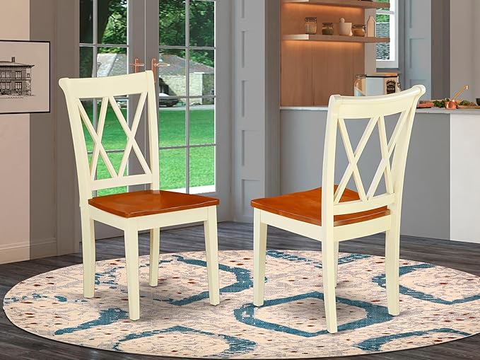 East West Furniture CLC-BMK-W Clarksville Dining Room Chairs