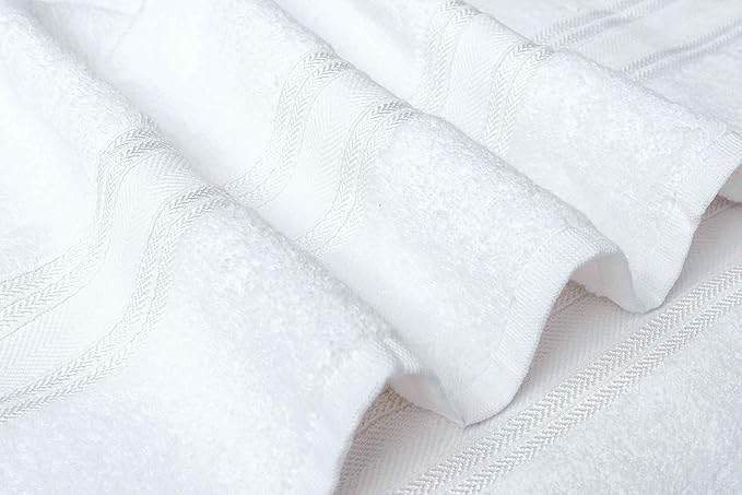 Large Bath Towels Set of 4 – 27x54 Inches – 100% Cotton – Quick Dry & Highly