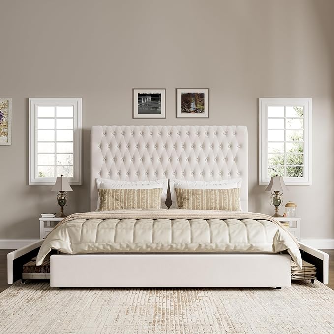 King Size Bed Frame 54" Tall Headboard