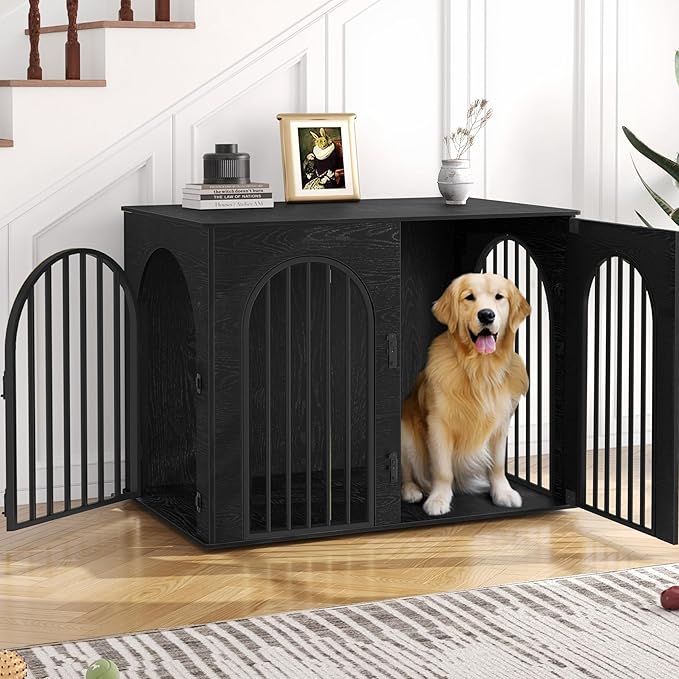 Hzuaneri 44.1" Wooden Dog Crate Furniture, Indoor Dog Kennel Dogs Cage