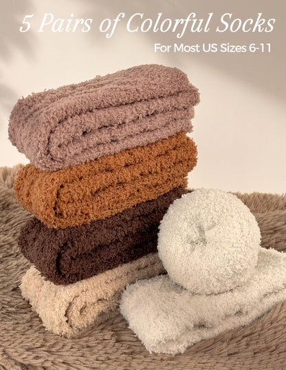 TEHOOK Warm & Cozy Valentines Gifts for Women, Fluffy Fuzzy Plush Sleeping Slipper Socks - Soft Warm Fabric