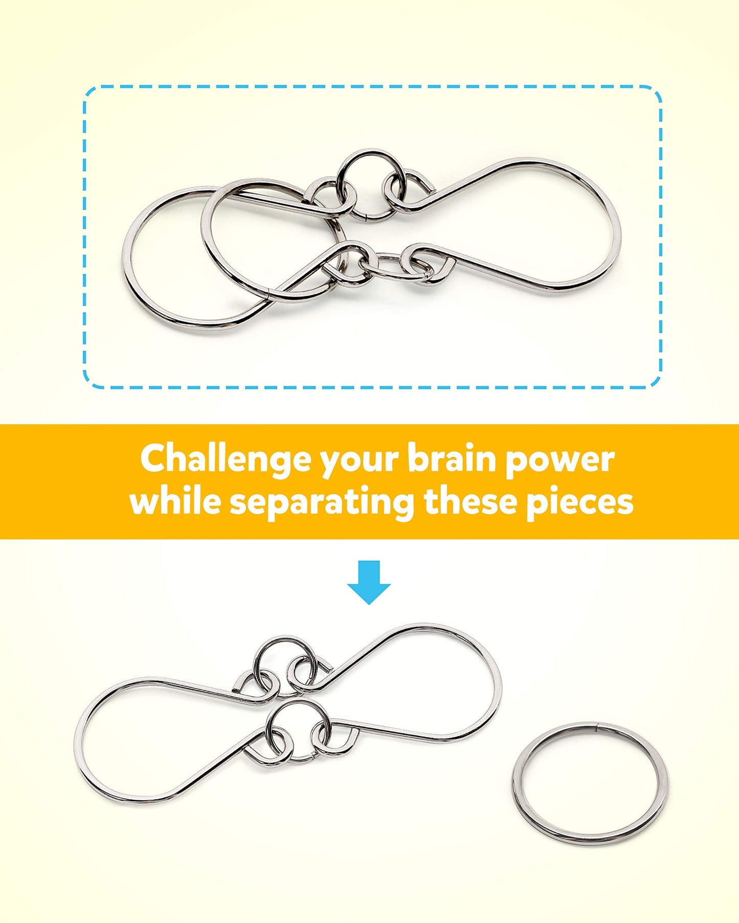 Coogam Brain Teaser Metal Wire Puzzles IQ Test Toy Mind Game Jigsaw for Kids and Adults, Set of 16