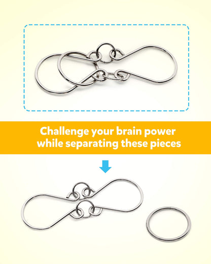 Coogam Brain Teaser Metal Wire Puzzles IQ Test Toy Mind Game Jigsaw for Kids and Adults, Set of 16
