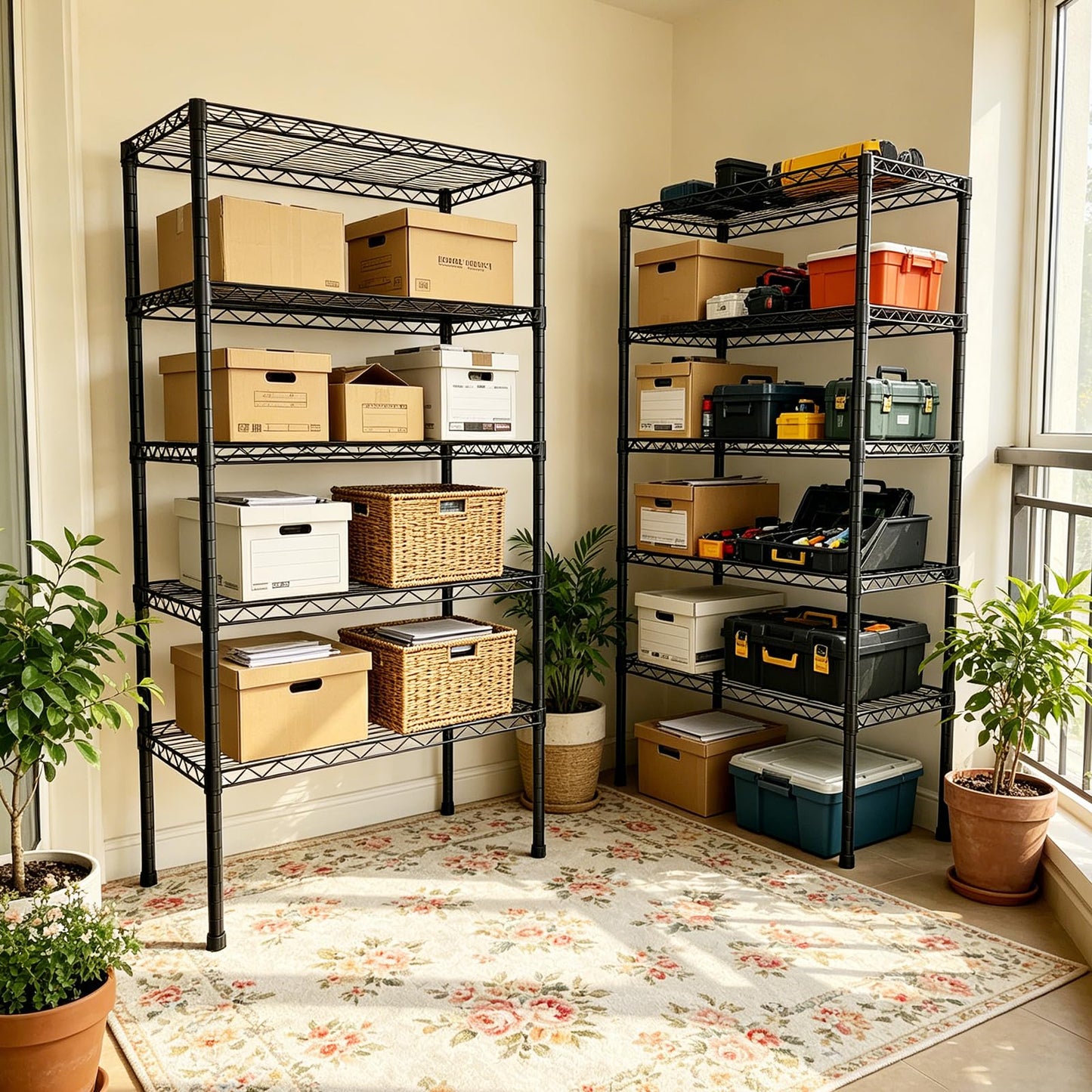 NULTRUMA Storage Shelves, Heavy Duty 5 Tier Storage Metal Shelves, 550LBS Capacity Adjustable Metal Wire Shelving Unit for Garage, Pantry, Kitchen, Closet, Commercial & Industrial Use