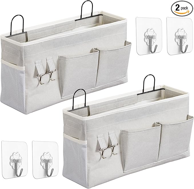 2pcs Large Wall Hanging Storage Bag, Door Closet Linen Fabric Pockets Organizer