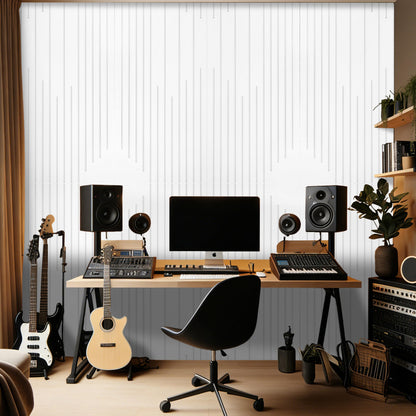 KERRAM 4-Pack Acoustic Panels with Self-Adhesive, 47.2 x 23.6 x 0.35 Inch High Density Sound Proof Panels for Walls, Decorative Sound Dampening Panels for Home Studio & Office Decor, White