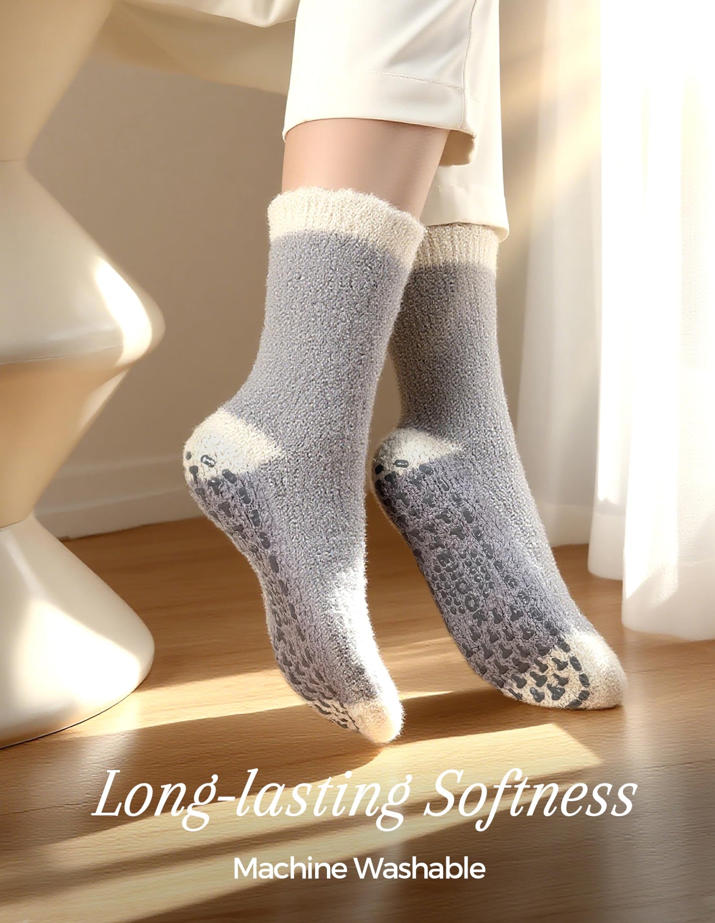 TEHOOK Warm & Cozy Valentines Gifts for Women, Fluffy Fuzzy Plush Sleeping Slipper Socks - Soft Warm Fabric