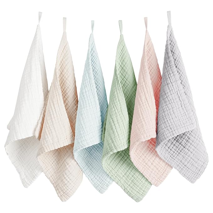 Konssy 6 Pack Face Cloths, Soft Wash Cloth