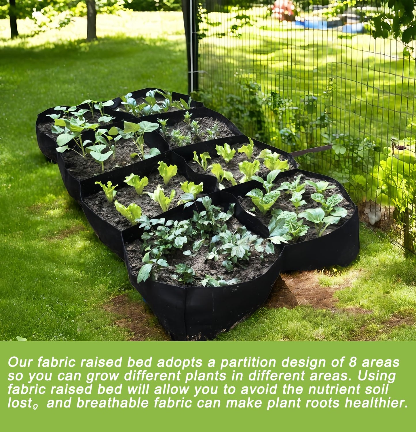Linksandt Fabric Grow Bags, Raised Garden Bed for Vegetable Herbs Flowers, 128 Gallon Fabric Plant Pots Indoor Outdoor, 6x3x1ft
