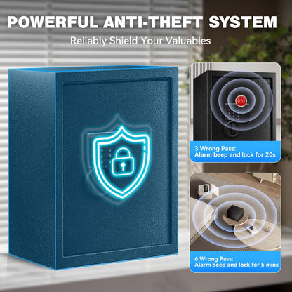 Fdsutvit 2.8 Cu Ft Safe Box For Home Documents -Steel Electronic Digital Safety Box for Office Money Jewelry Valuables, Personal Security Lock Box with Sensor Light, Removable Shelf, Mute Function