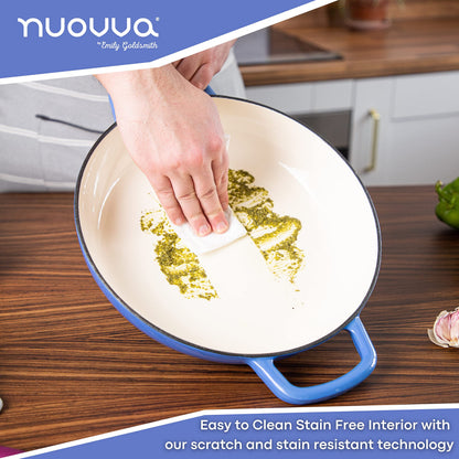 Nuovva Enamelled Cast Iron Cookware Bundle – Dutch Oven Pot with Lid & Double Bread Loaf Pan – Premium Cookware Set for Baking, Roasting & Everyday Cooking