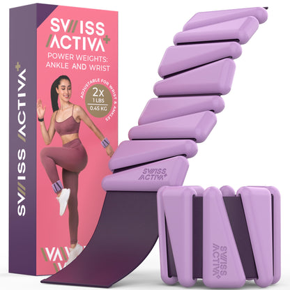 Swiss Activa+ 1lb wrist and ankle weights set of 2, leg weights for women, adjustable ankle weights, weighted wristbands, ankle weight, arm weights for women