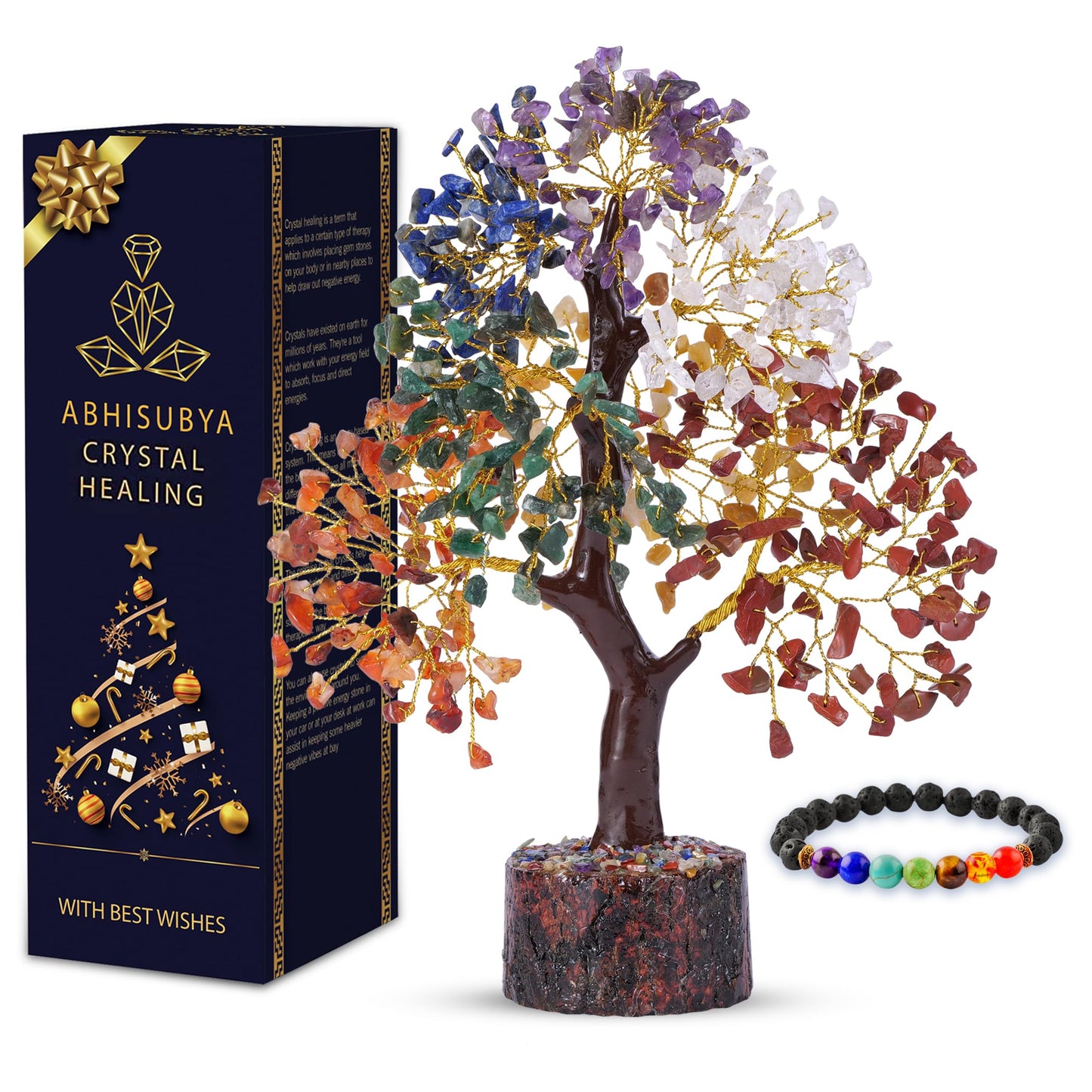 Seven Chakra Tree of Life, Crystal Tree for Positive Energy - Feng Shui Tree, Artificial Tree, Crystal Decoration, Money Tree, Handmade 7 Chakra Tree, Stone Tree, Healing Crystals, Spiritual Gifts