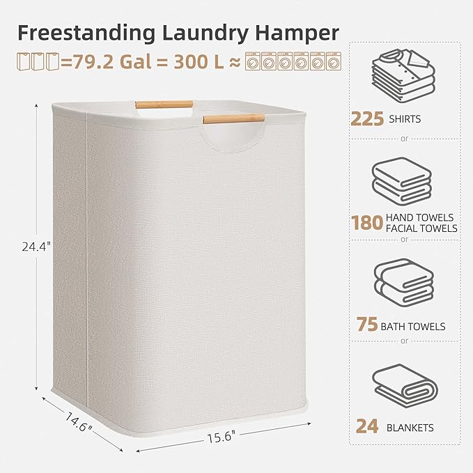 STORAGE MANIAC 3-Pack Large Laundry Hamper, 100L Collapsible Laundry Basket