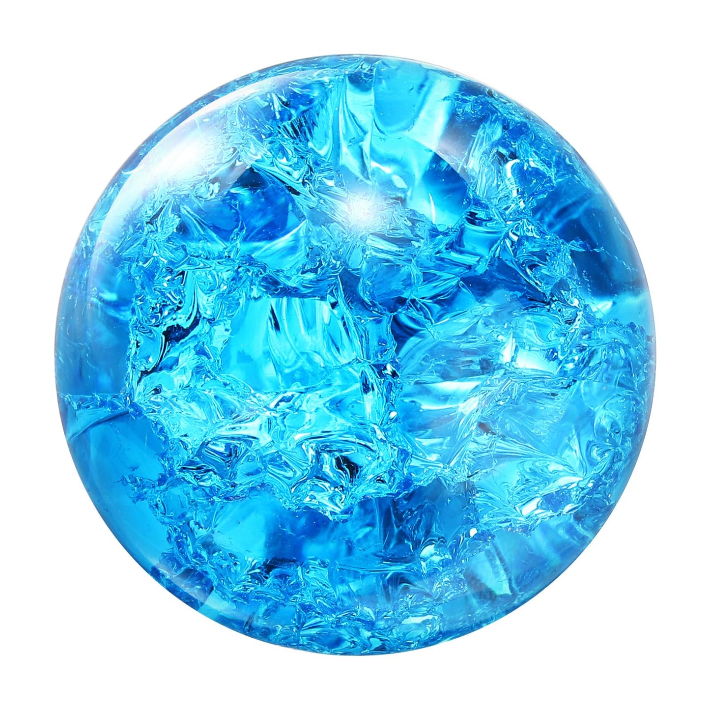 uxcell 40mm/1.6" Crystal Sphere Ball Ice Cracked Glass Solid Decorative Sphere Crystal Ball Prop Ornament for Feng Shui Divination Fortune Telling Tabletop Fountain Decoration, Lake Blue
