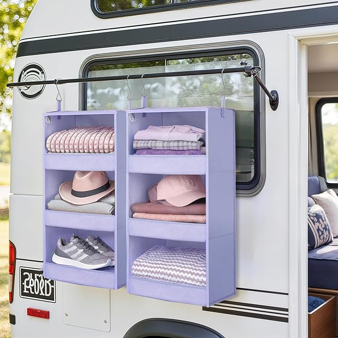GRANNY SAYS 3 Shelf Hanging Closet Organizers and Storage, Collapsible Closet