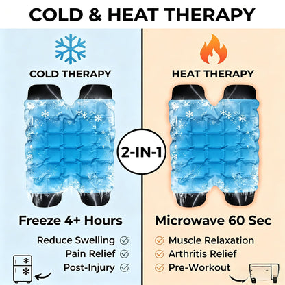 WORLD-BIO Ice Packs for Injuries Reusable, Knee Ice Pack Wrap with Straps, Gel Ice Wrap for Leg Pain Relief, Hot & Cold Compress Therap for Swelling, Arthritis, Sports Injuries, Light Blue, 1Pack