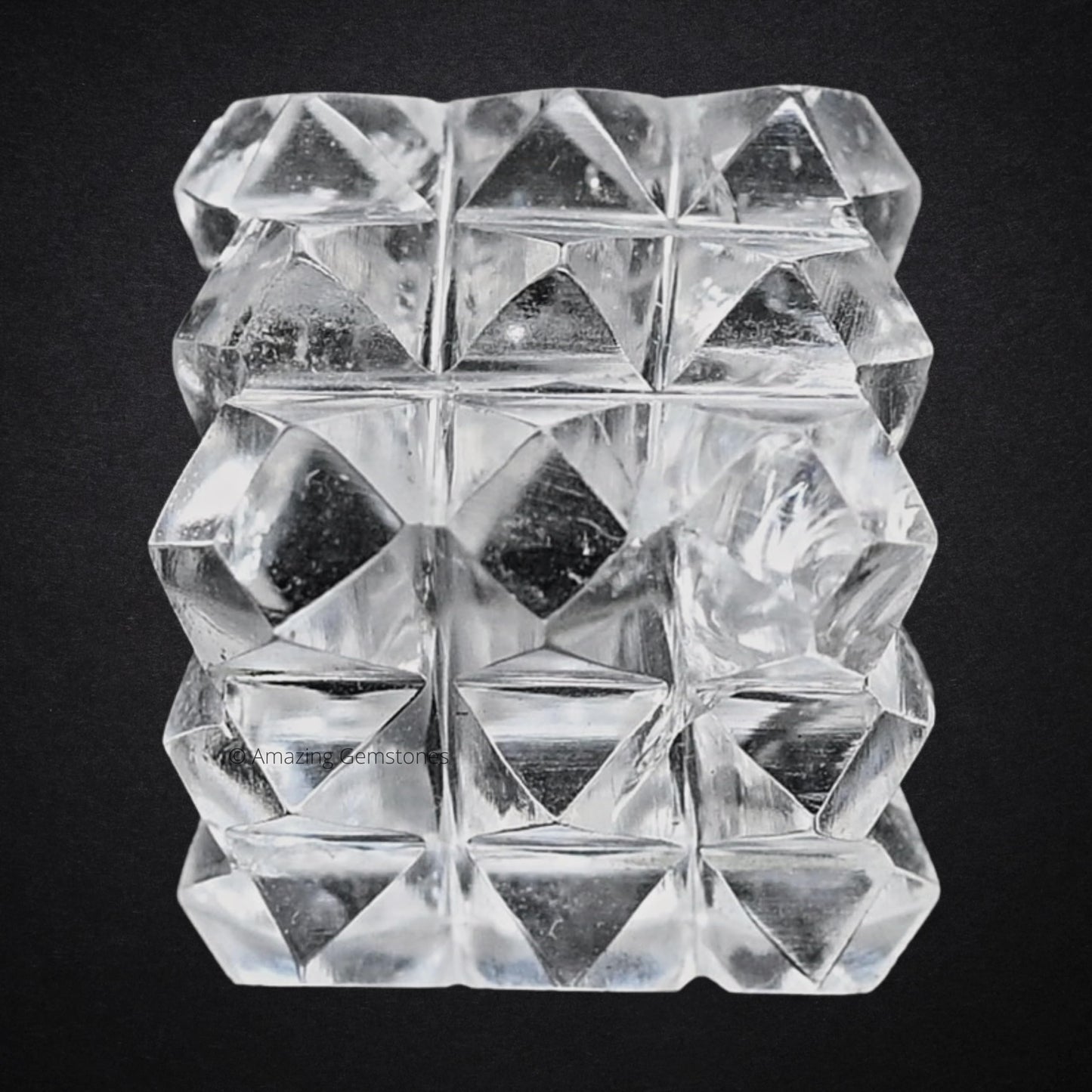 Amazing Gemstone Clear Quartz Crystal Cube with 54 Pyramid - 1" Mini Lemurian Pyramid Cube Figurine of Natural Stone Pyramid for Meditation, Reiki, Chakra Balancing Vastu Pooja and Crystal Grids