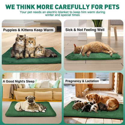 PETNF Outdoor Pet Heating Pads for Dog,Soft Electric Blanket Auto Temperature Control,Heated Mat for Dog House,Whelping Supply for Pregnant New Born Stray Feral Cat Puppy,Safe
