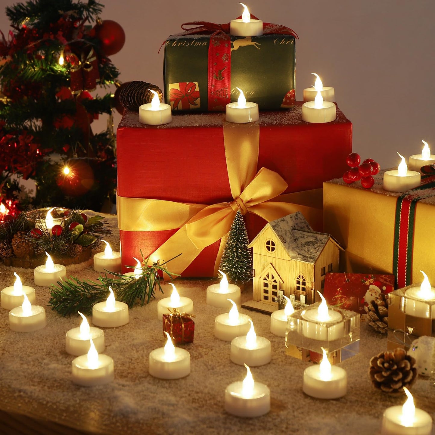 Topstone LED Candles with Remote and Timer,400+ Hours Battery Life,Realistic Flickering Flameless Votive Candles,Safe Decorative Lighting for Christmas/Wedding/Home Decor - 12 Pack Warm White